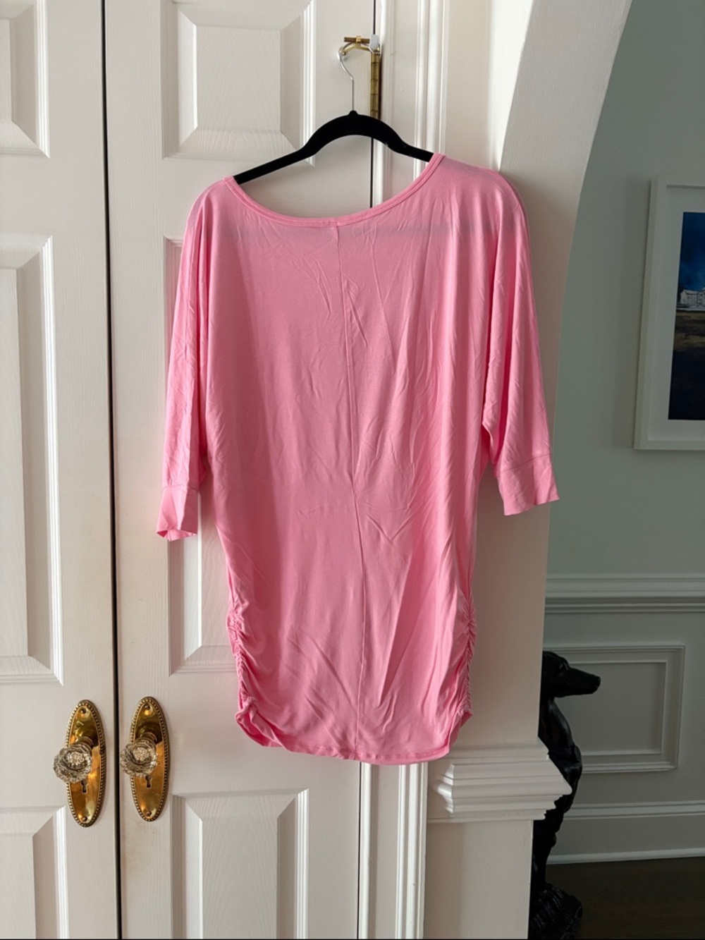 Made by Johnny Women's Scoop Neck Half Sleeve Batwing Dolman Top L PINK NWT - Picture 6 of 9